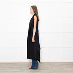 Harris Wharf London Black Cotton Sleeveless Wool Coat