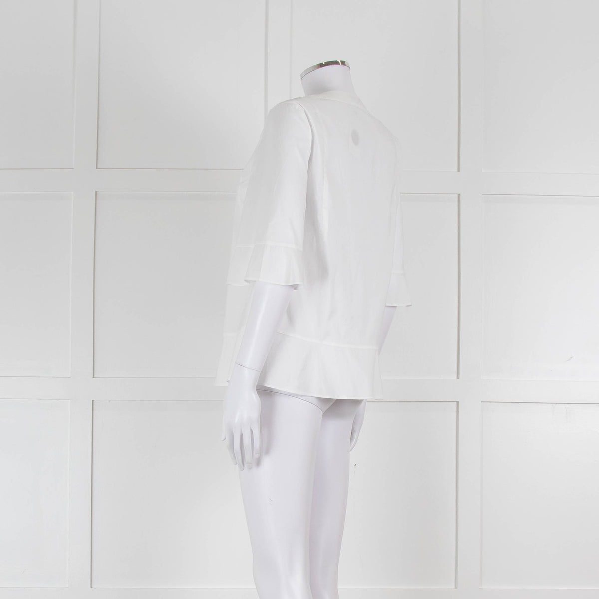Strenesse White Cotton Wide Sleeve Tunic Top
