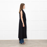 Harris Wharf London Black Cotton Sleeveless Wool Coat