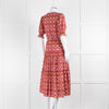 Lexy London Tan Pink Cotton Tiered Short Sleeve Dress