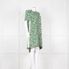 Me + Em Green Cream Floral Side Strap Tunic Dress