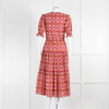 Lexy London Tan Pink Cotton Tiered Short Sleeve Dress