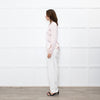 Ridley Peach Silk Satin Collarless Blouse