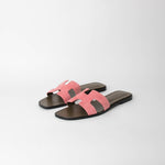 Hermes Rose Suede Oran Sandals