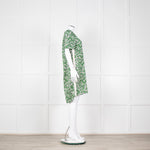 Me + Em Green Cream Floral Side Strap Tunic Dress