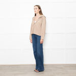 Falke Camel Cashmere Zip Up Hood Top