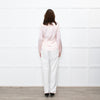 Ridley Peach Silk Satin Collarless Blouse