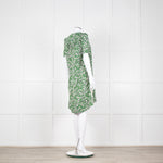 Me + Em Green Cream Floral Side Strap Tunic Dress