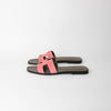 Hermes Rose Suede Oran Sandals
