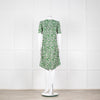 Me + Em Green Cream Floral Side Strap Tunic Dress