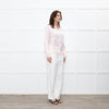 Ridley Peach Silk Satin Collarless Blouse