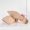 Malone Souliers Pink Embossed Leather Flat Mules