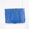 Chanel Blue Calfskin Leather CC Large Shopper Bag