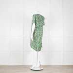 Me + Em Green Cream Floral Side Strap Tunic Dress