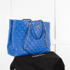 Chanel Blue Calfskin Leather CC Large Shopper Bag