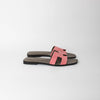 Hermes Rose Suede Oran Sandals