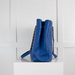 Chanel Blue Calfskin Leather CC Large Shopper Bag