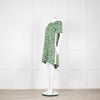 Me + Em Green Cream Floral Side Strap Tunic Dress