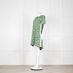 Me + Em Green Cream Floral Side Strap Tunic Dress