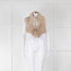 Gushlow & Cole Cream Shearling Collar with Leather Tie
