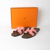Hermes Rose Suede Oran Sandals