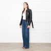 Burberry Black Leather Zip Detail Biker Jacket