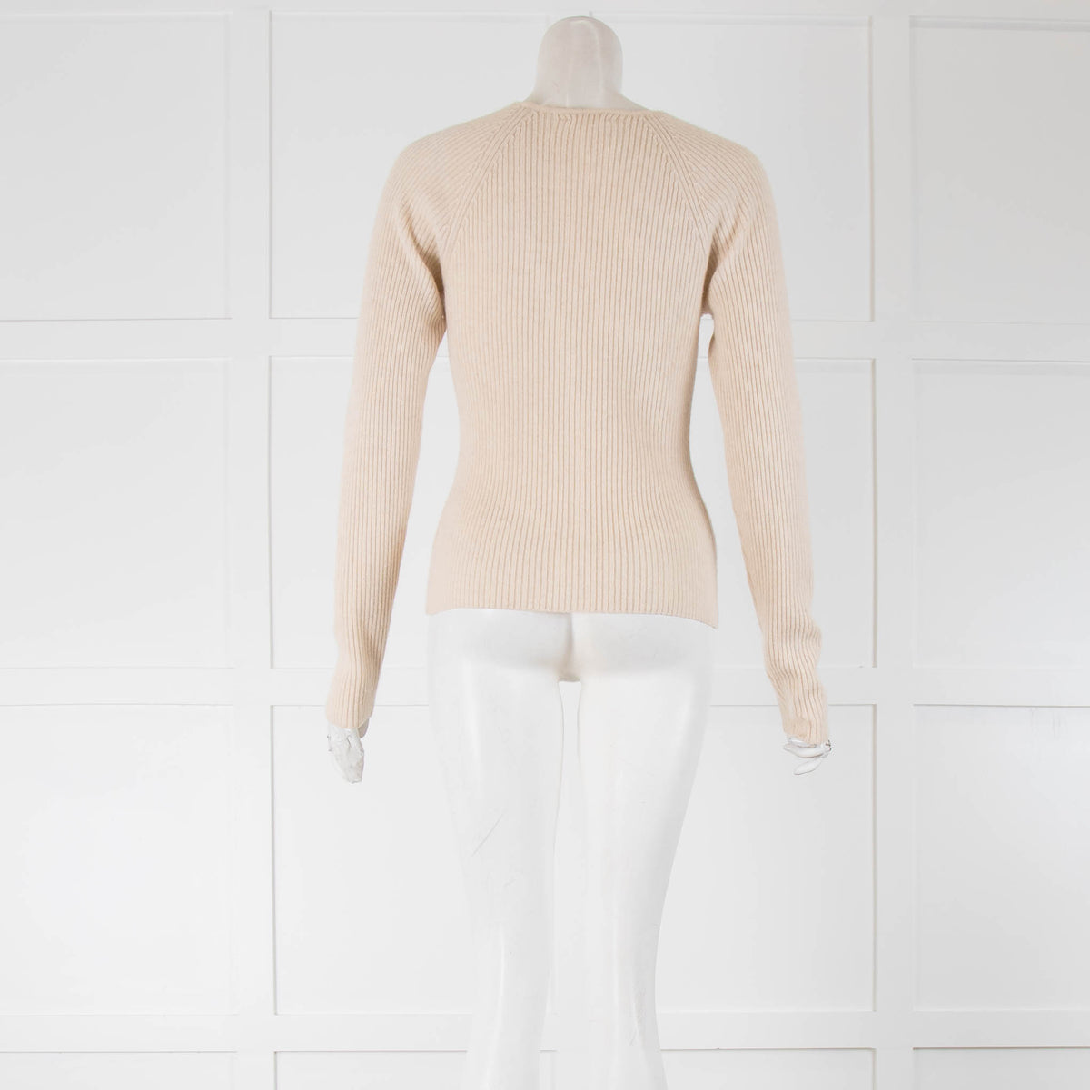 Reformation Cream Ribbed Jumper with cut out details