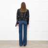 Burberry Black Leather Zip Detail Biker Jacket