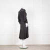 Me + Em Black Cream Polka Dot Long Sleeve Midi Dress