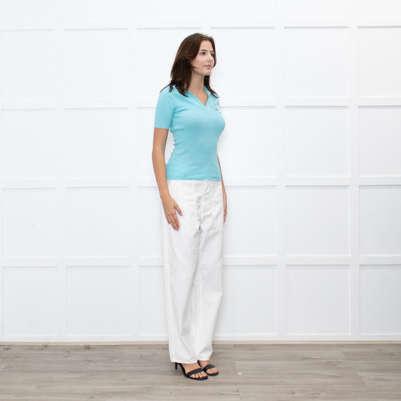 Vivienne Westwood Turquoise Collared Short Sleeve Knit