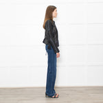 Burberry Black Leather Zip Detail Biker Jacket