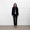 Saint Laurent Black Zip Trim Detail Wool Belted Jacket
