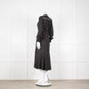 Me + Em Black Cream Polka Dot Long Sleeve Midi Dress