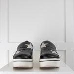 Stella McCartney Black Wedge Loafer Silver Stars