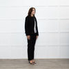 Saint Laurent Black Zip Trim Detail Wool Belted Jacket