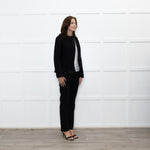 Saint Laurent Black Zip Trim Detail Wool Belted Jacket