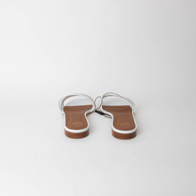 Malone Souliers White Macrame Leather Flats