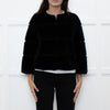 Max Mara Studio Black Sheared Rabbit Cropped Jacket