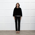 Max Mara Studio Black Sheared Rabbit Cropped Jacket