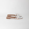 Malone Souliers White Macrame Leather Flats