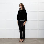 Max Mara Studio Black Sheared Rabbit Cropped Jacket