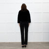Max Mara Studio Black Sheared Rabbit Cropped Jacket