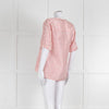 Odeeh White Silk Cherry Print 3/4 Length Sleeve Blouse