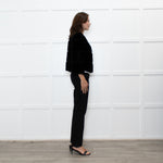 Max Mara Studio Black Sheared Rabbit Cropped Jacket