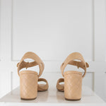 Chanel Tan Quilted Heeled Sandal