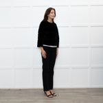 Max Mara Studio Black Sheared Rabbit Cropped Jacket
