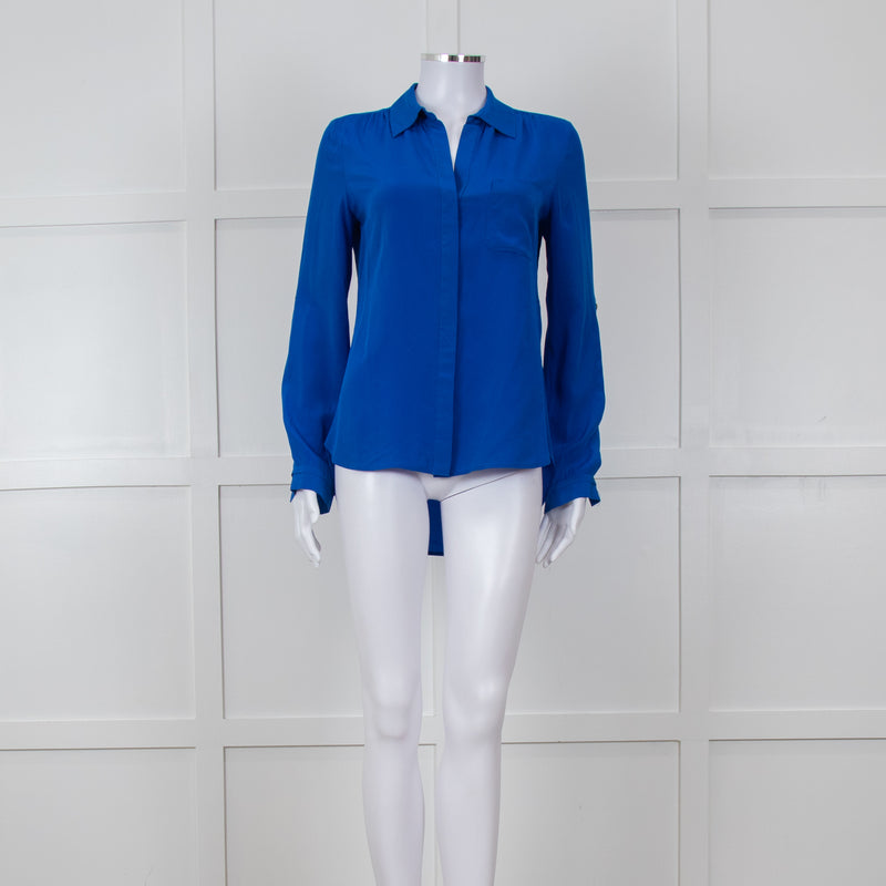 Diane Von Furstenberg Electric Blue Silk Shirt