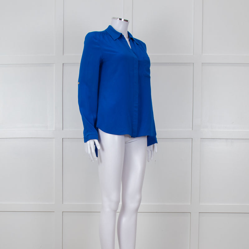 Diane Von Furstenberg Electric Blue Silk Shirt