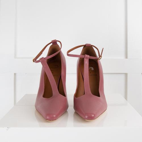 Malone Souliers Pink Two Tone T-Bar Heeled Shoes
