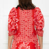 Farm Rio Red And Pink Big Flower Print Top
